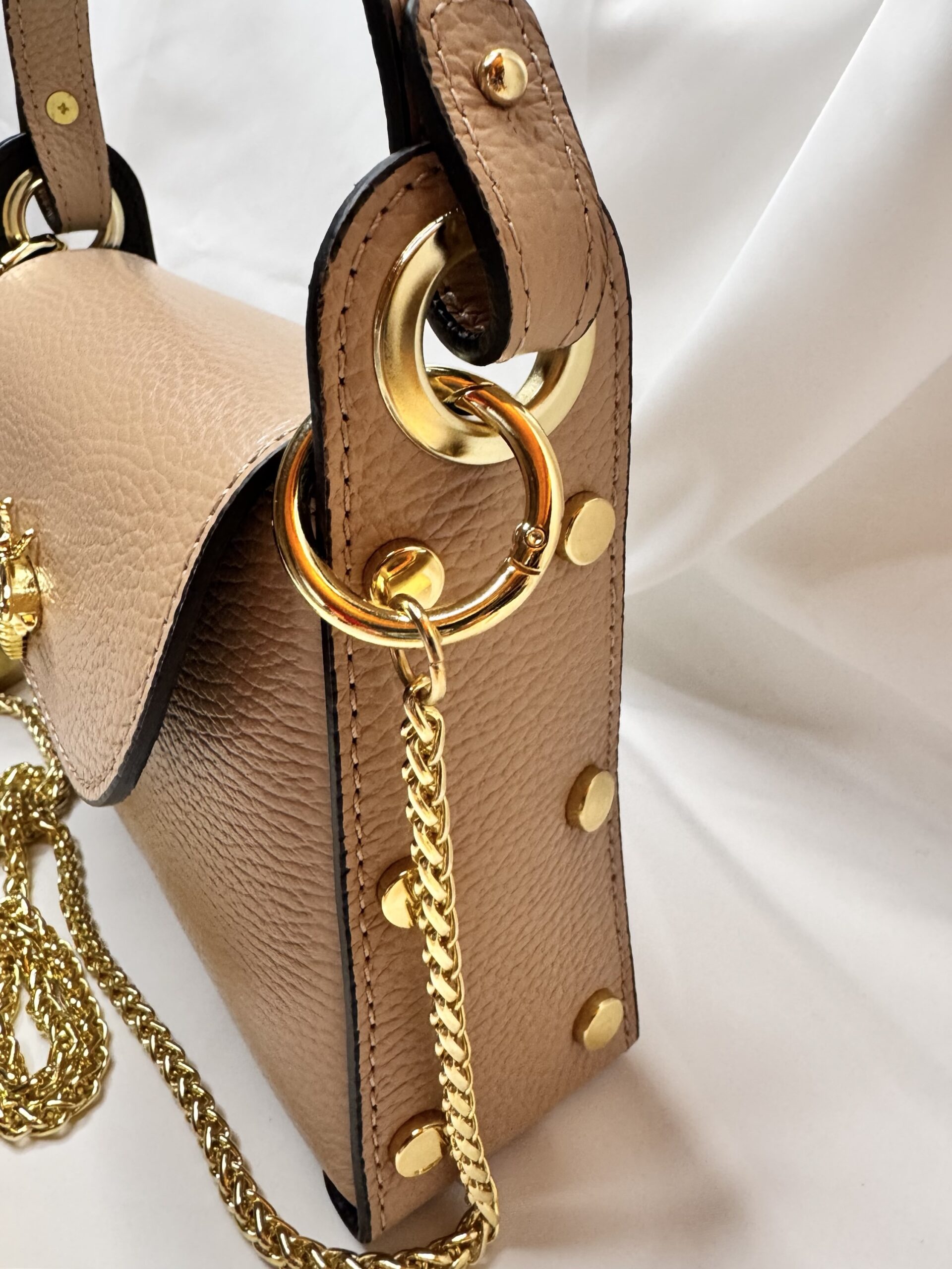 Borsa “Maya” in pelle color nocciola - immagine 2